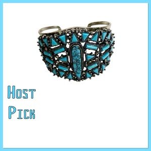 🔥Host Pick 🔥Southwestern Faux Turquoise Florenta of Cali Cuff Bracelet Vintage